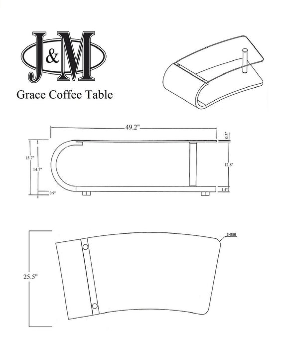 J & M Furniture Grace Coffee Table