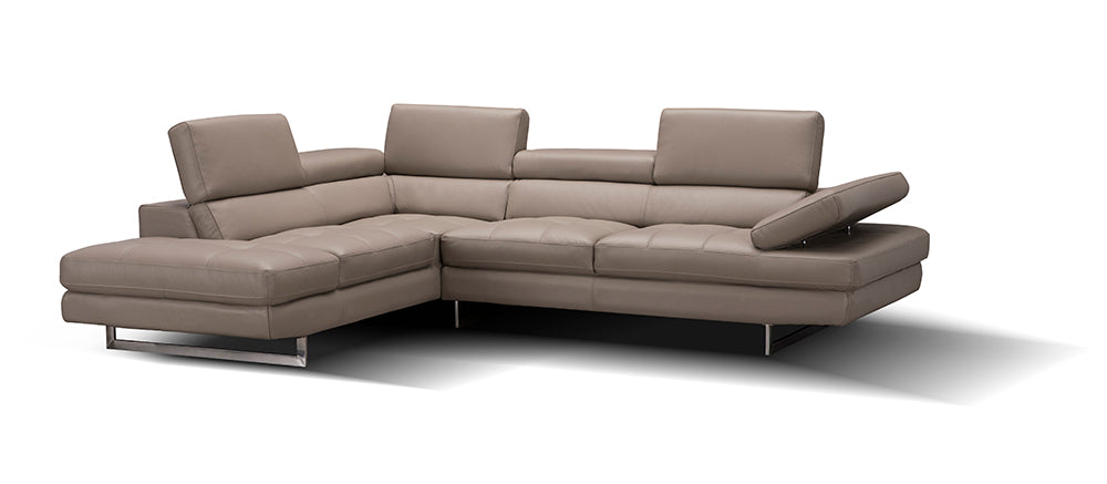 J & M Furniture A761 Italian Leather Sectional Peanut In Left hand Facing