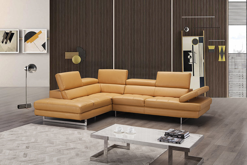 J & M Furniture A761 Italian Leather Sectional Freesia In Left Hand Facing