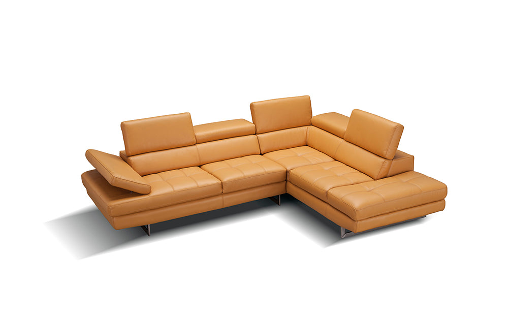 J & M Furniture A761 Italian Leather Sectional Freesia In Right Hand Facing