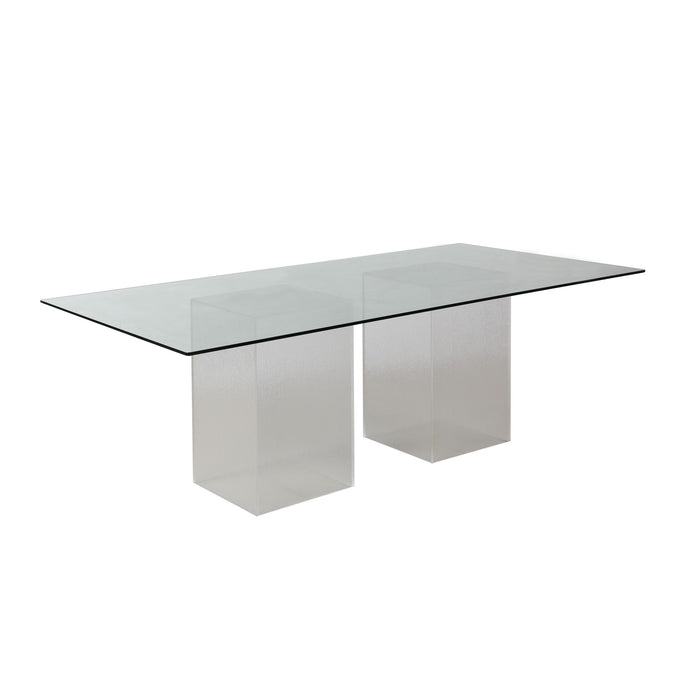Chintaly VALERIE Contemporary 72" Rectangular Glass Dining Table