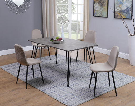Chintaly HEATHER Contemporary Dining Set w/ Laminated Wooden Top & 4 Chairs