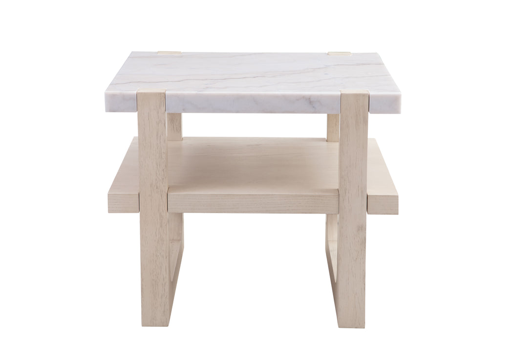 Newport - Rectangle End Table - White