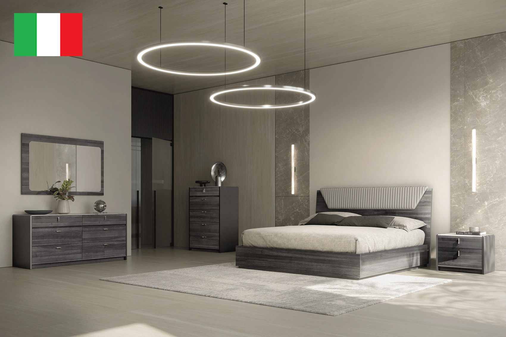 Modern Bedrooms QS and KS Vulcano Bedroom Set by Tomasella Italy from Z Modern Furniture in Alexandria, VA.