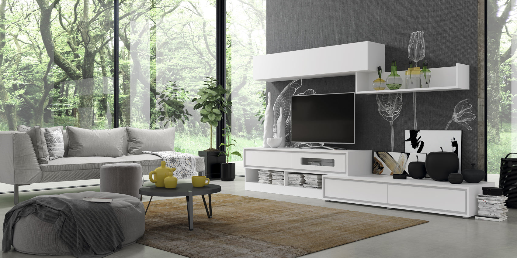 Garcia Laurel & Hardy Wall Units Combining Style and Functionality from Z Modern Furniture - Alexandria VA & Washington DC