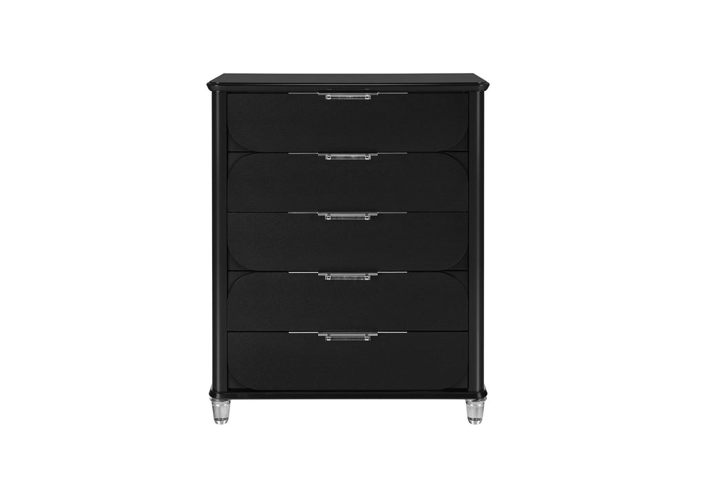 Lando - 5 Piece King Bedroom Set (Bed, Dresser & Mirror, Nightstand, Chest) - Black
