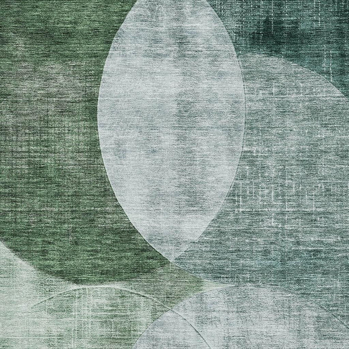 10' X 14' Geometric Washable Area Rug With UV Protection (686294) - Aqua / Green / Teal