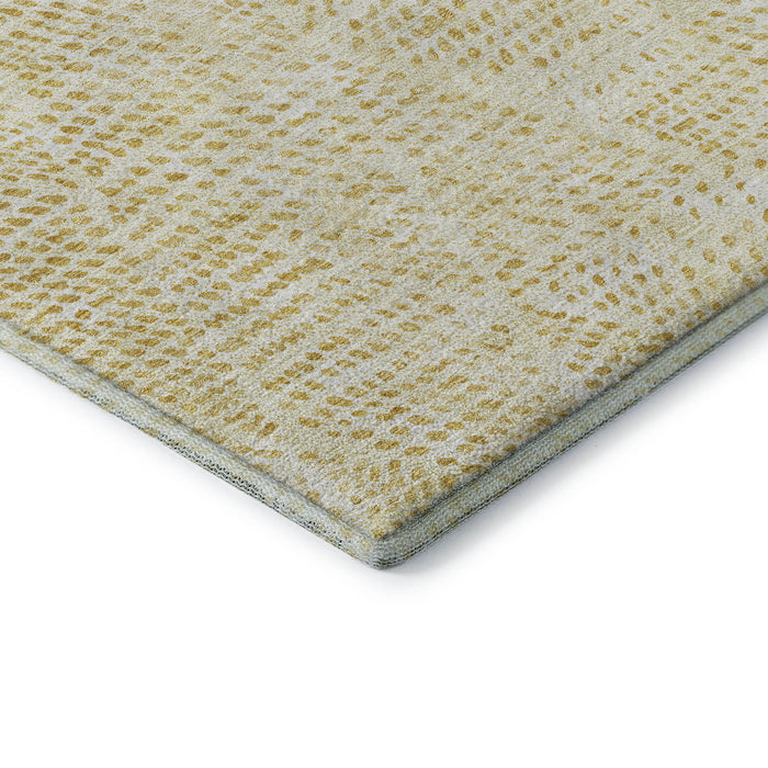 8' X 10' Diamond Washable Area Rug With UV Protection (650624) - Wheat / Ivory