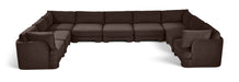 Meridian Furniture Hammond velvet performance fabric 9-piece sectional sofa with plush upholstery and modern design.
