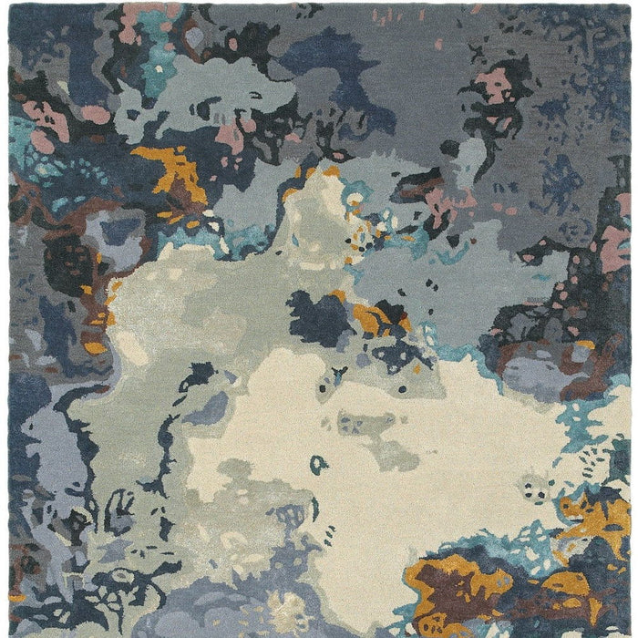 10' X 13' Abstract Hand Tufted Area Rug - Blue / Gray