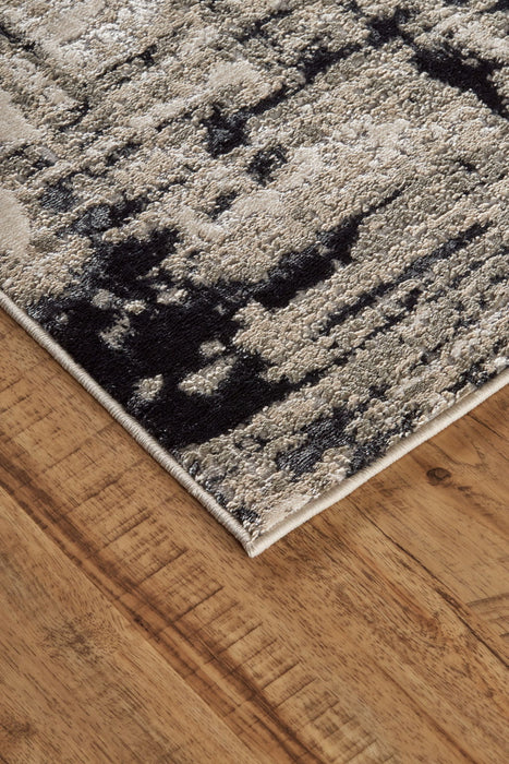 9' x 12' Area Rug - Black White And Gray