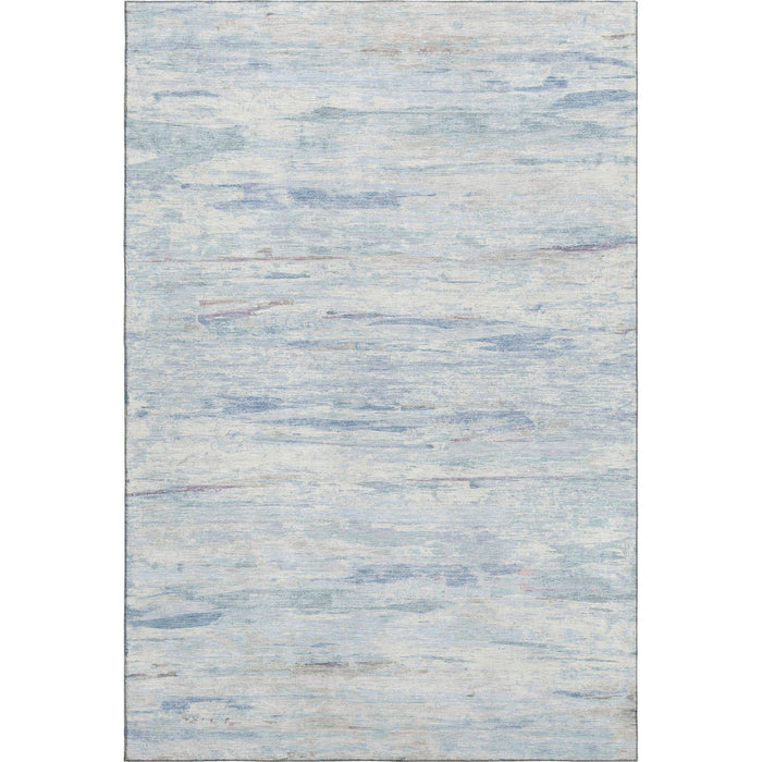 10' X 14' Abstract Washable Area Rug With UV Protection (710148) - Sky Blue / Ivory