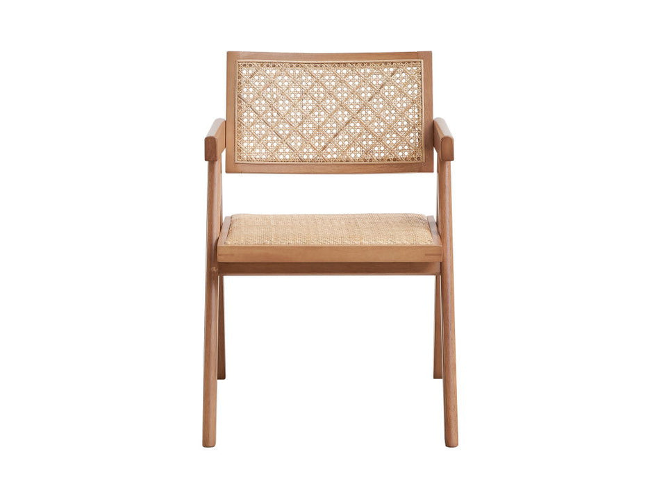 Wood Open Back Dining Arm Chairs (Set of 2) - Natural