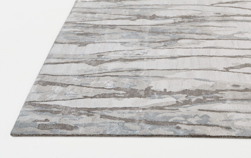 10' x 13' Abstract Tufted Handmade Area Rug - Taupe Ivory And Gray