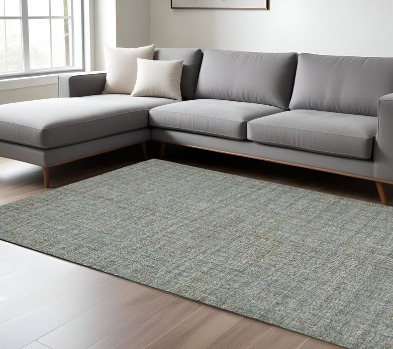 9' X 12' Wool Abstract Hand Tufted Area Rug - Light Blue And Gray