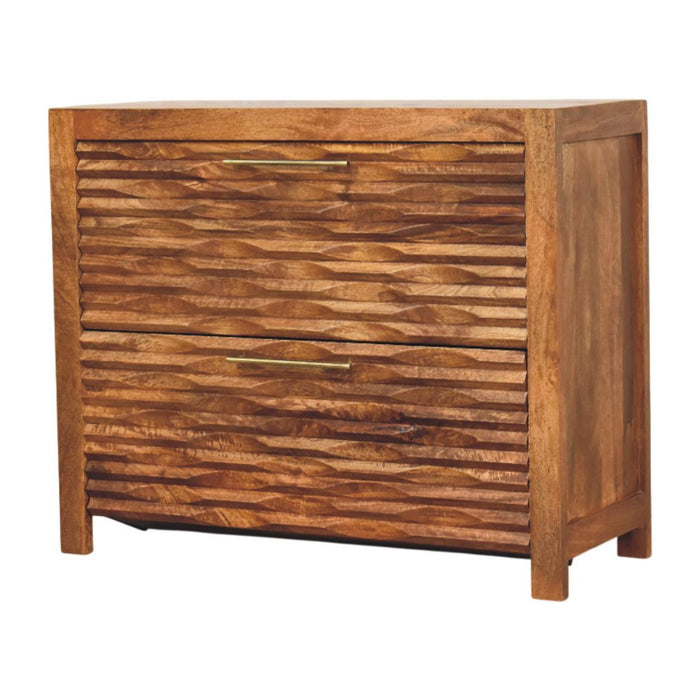 Round Accent Cabinet With Two Drawers (738393) - Brown