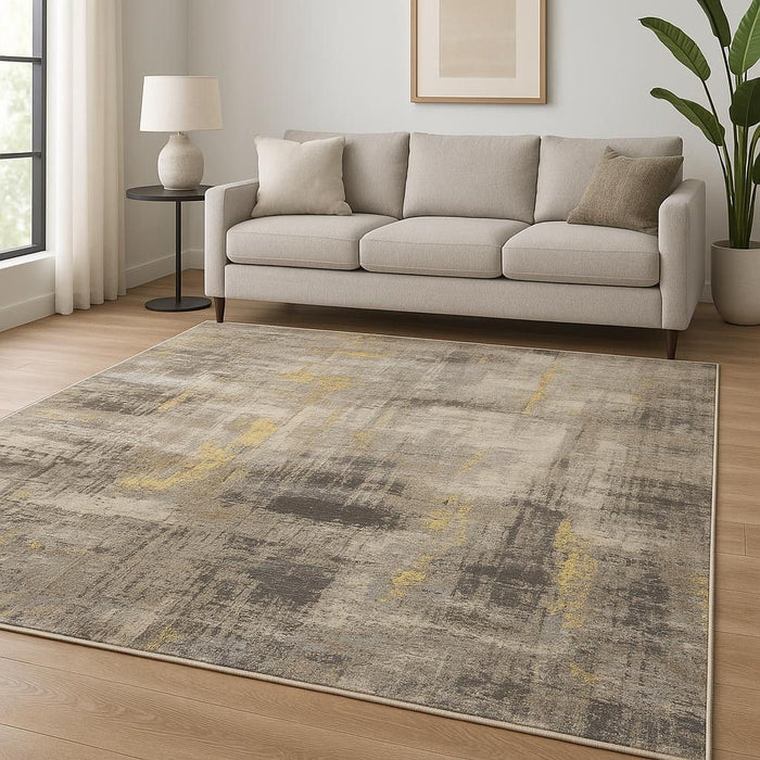 10' X 8' Abstract Hand Knotted Area Rug - Brown
