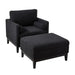 Giga farmhouse upholstered accent chair with matching ottoman, featuring a cozy, plush design and a reversible lid coffee table.