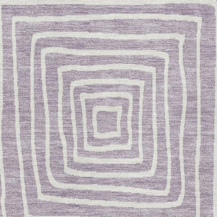 10' X 14' Geometric Washable Area Rug With UV Protection (681905) - Lavender / Ivory