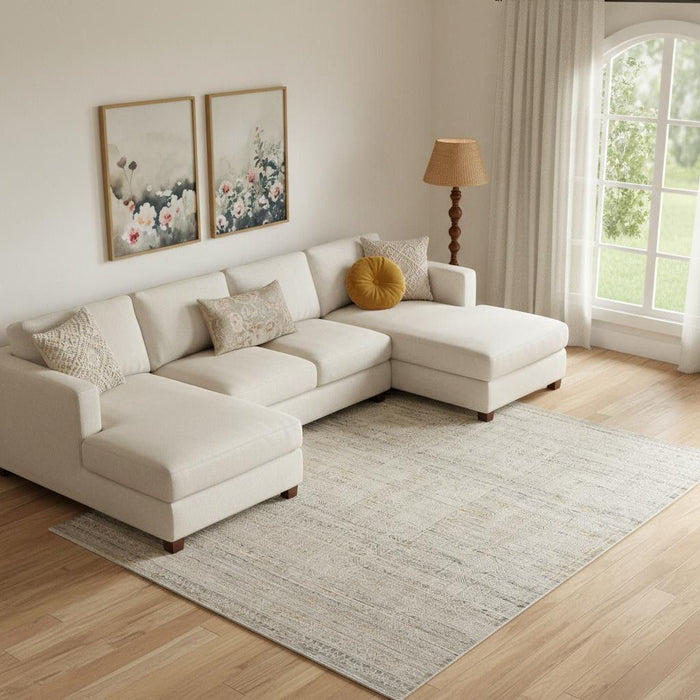 9' X 11' Abstract Area Rug (554756) - Beige