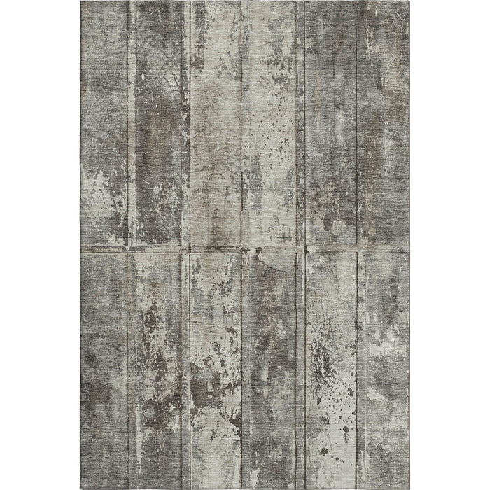 10' X 14' Striped Washable Area Rug With UV Protection (698035) - Taupe / Beige / Gray