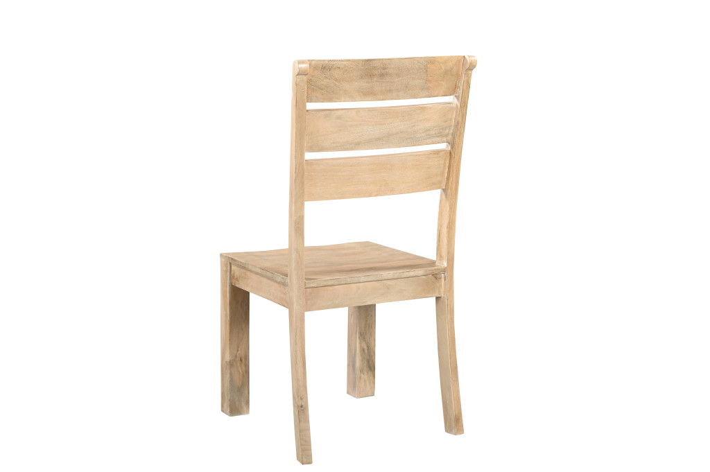 Solid Wood Ladder Back Dining Side Chairs (Set of 2) - Natural