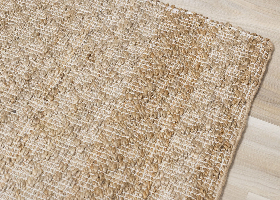 8' X 11' Jute Geometric Hand Woven Area Rug (661336) - Beige / Light Brown