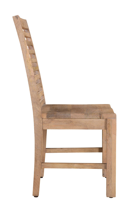 Solid Wood Ladder Back Dining Room Side Chairs (Set of 2) - Brown
