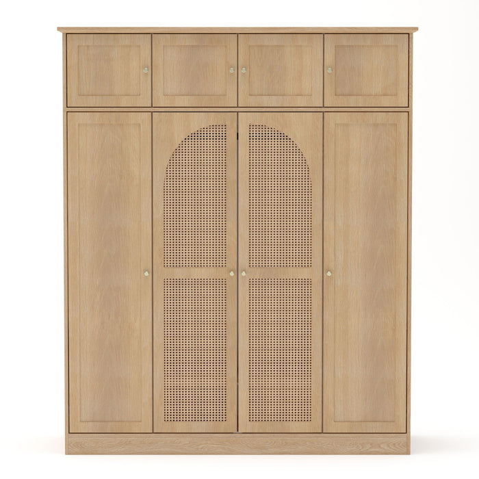 Giga 8-door wardrobe wardrobe with adjustable shelves and hanging rod, showing multiple doors and interior storage space.