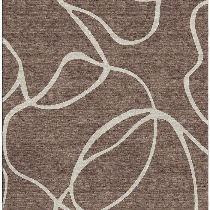 10' X 14' Abstract Washable Area Rug With UV Protection (678628) - Brown / Beige