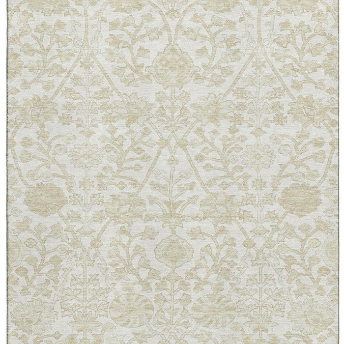 10' X 14' Floral Washable Area Rug With UV Protection (709786) - Ivory / Beige