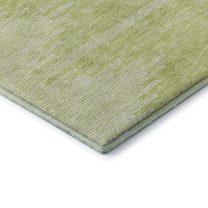 10' X 14' Abstract Washable Area Rug With UV Protection (653665) - Artichoke Green / Ivory