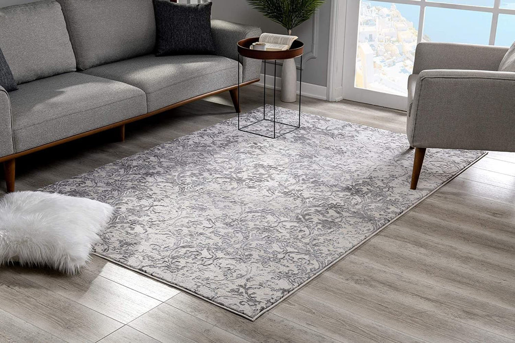 7' x 10' Toile Power Loom Area Rug - Cream