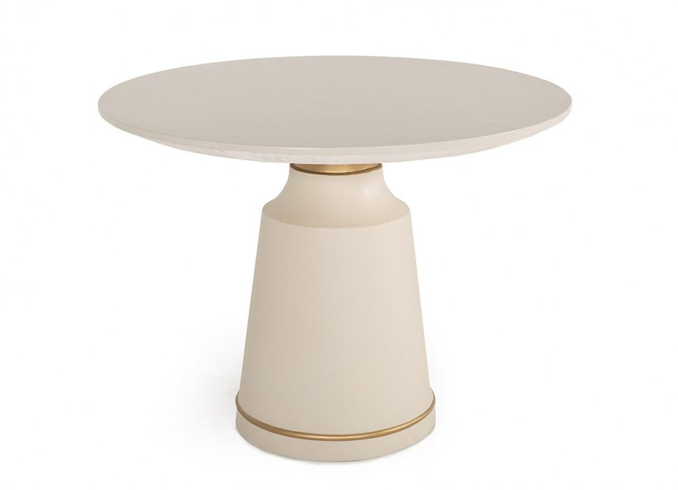 Modern Concrete Coffee Table - Off-White And Antique Brass