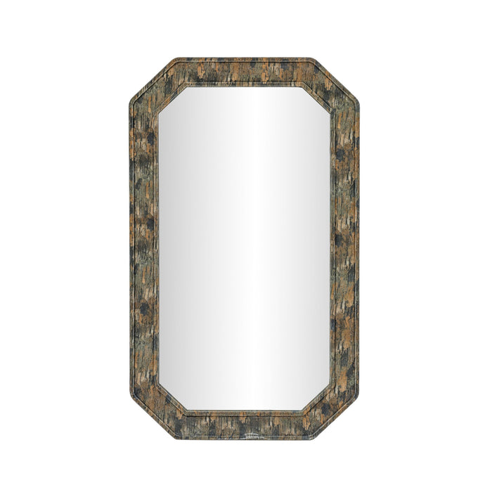 Charlene 35x59-inch jewel wall mirror with watercolor print frame, modern TOV Furniture wall mirror for stylish home decor.