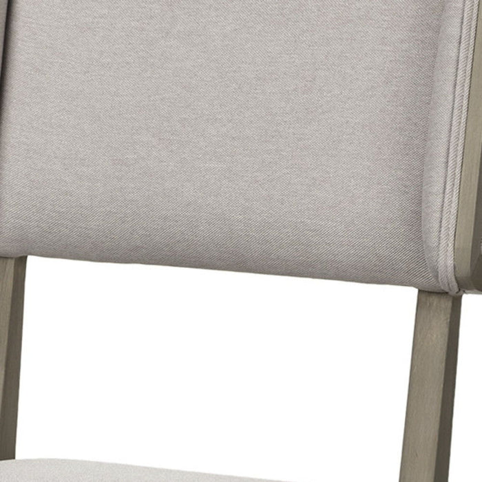 Upholstered Fabric Open Back Side Chairs (Set of 2) - Light Gray