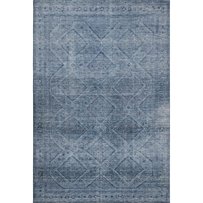 10' X 14' Geometric Washable Area Rug With UV Protection (716743) - Blue / Gray