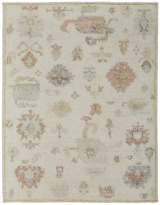 12' X 15' Wool Floral Hand Knotted Area Rug - Ivory
