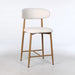 Set of two beige Giga upholstered counter height bar stools with padded seats and modern design for kitchen island seating.