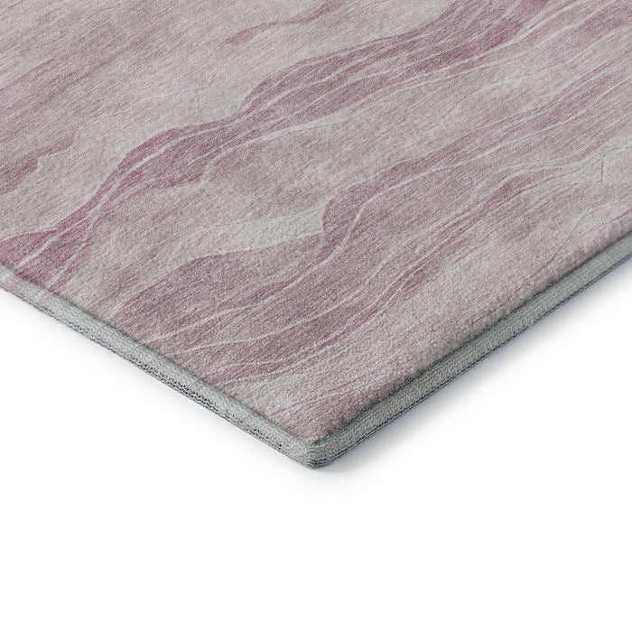 10' X 14' Striped Washable Area Rug With UV Protection (692517) - Pink / Ivory