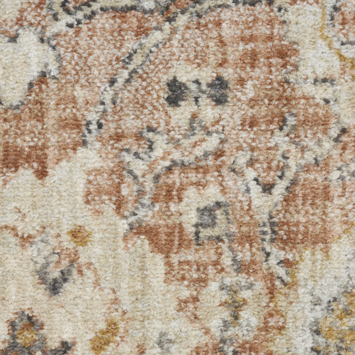 10' X 14' Floral Distressed Area Rug (573740) - Red