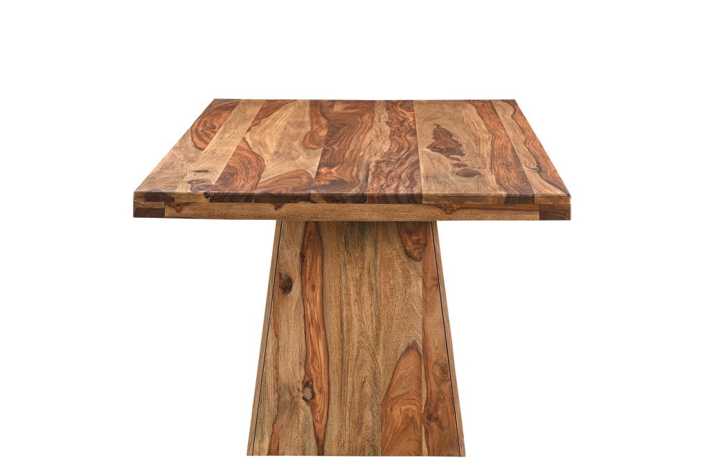75" Wood Pedestal Base Dining Table - Brown