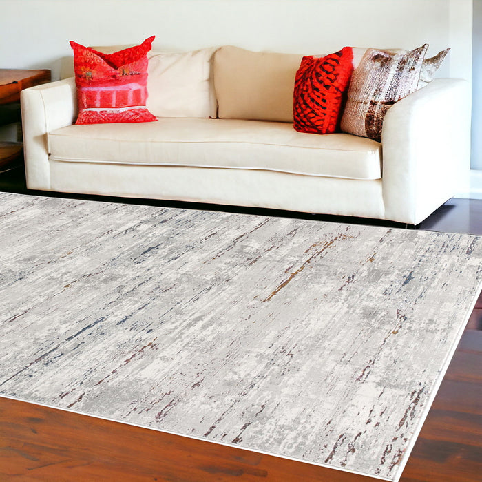 9' x 12' Abstract Washable Non Skid Area Rug - Gray