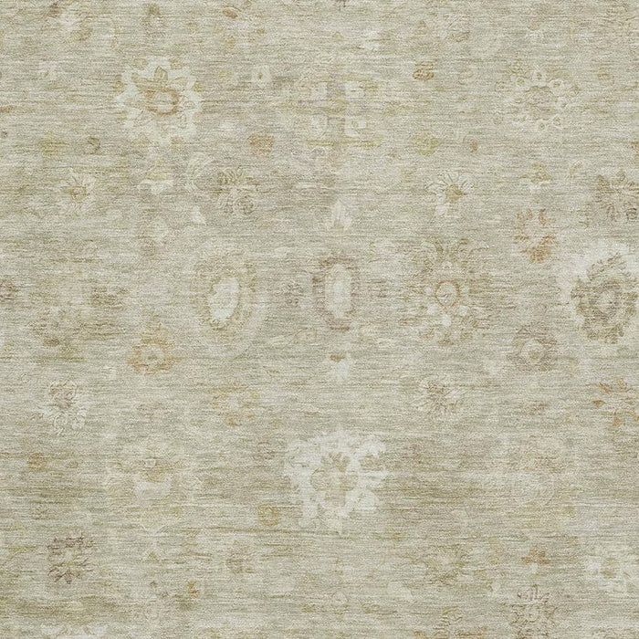 10' X 14' Damask Washable Area Rug With UV Protection (700805) - Beige / Ivory