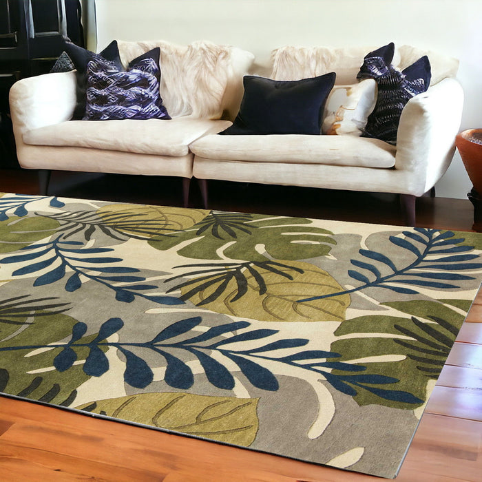 8' x 11' Wool Handmade Area Rug - Ivory