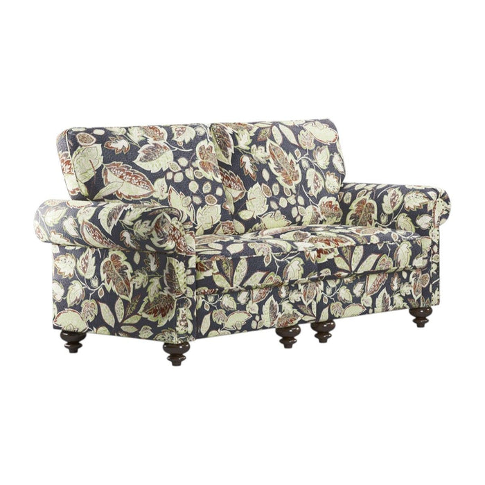 Floral Loveseat - Sage / Navy Blue