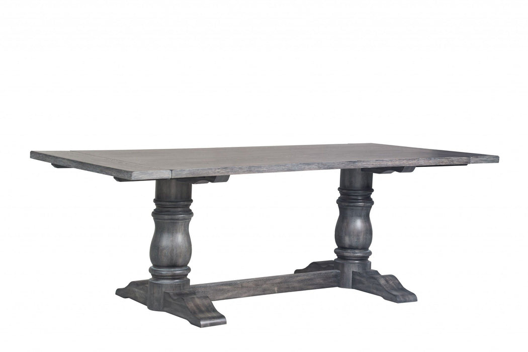 88" Solid Wood Trestle Base Dining Table - Gray