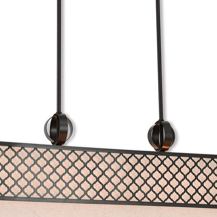 17" Nine Light Dimmable Chandelier With Shades - Bronze
