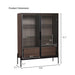 Giga modern minimalist LED display cabinet with tempered glass door and metal legs, showcasing elegant storage and lighting.