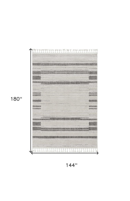 12' x 15' Abstract Area Rug - Ivory And Gray